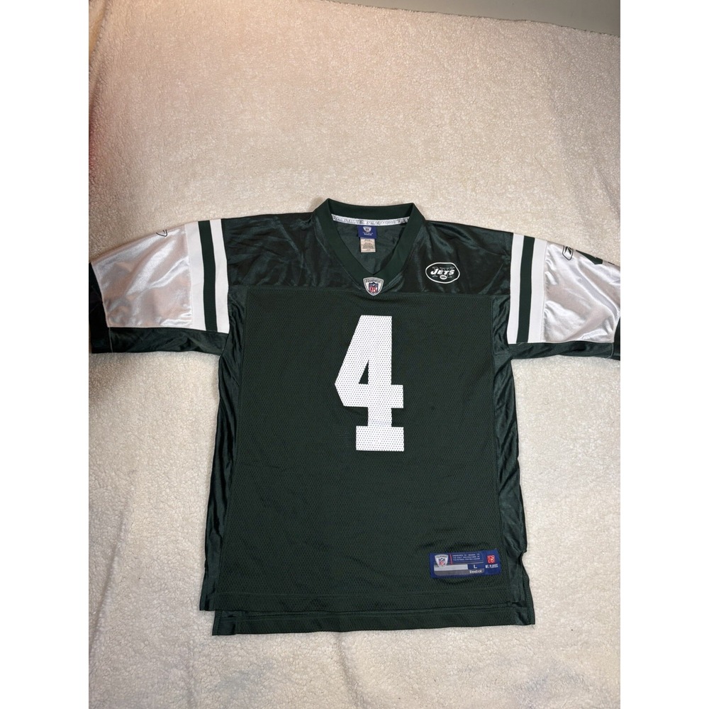 Reebok Brett Favre New York Jets Jersey Mens Large Green‎ Excellent NFL Number 4